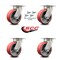 Service Caster 5 Inch Kingpinless Red Poly on Steel Wheel Swivel Caster Set with Swivel Lock SCC-KP30S520-PUR-RS-BSL-4 - alternate 3